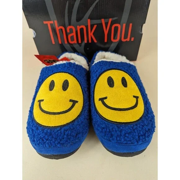 DEER STAGS Smiley Slippers Mens 9 M Blue Memory Foam Indoor Outdoor Shoes NWB - Picture 5 of 16